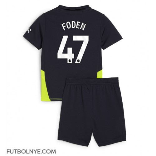 Camiseta Manchester City Phil Foden #47 Visitante Equipación para niños 2024-25 manga corta (+ pantalones cortos)